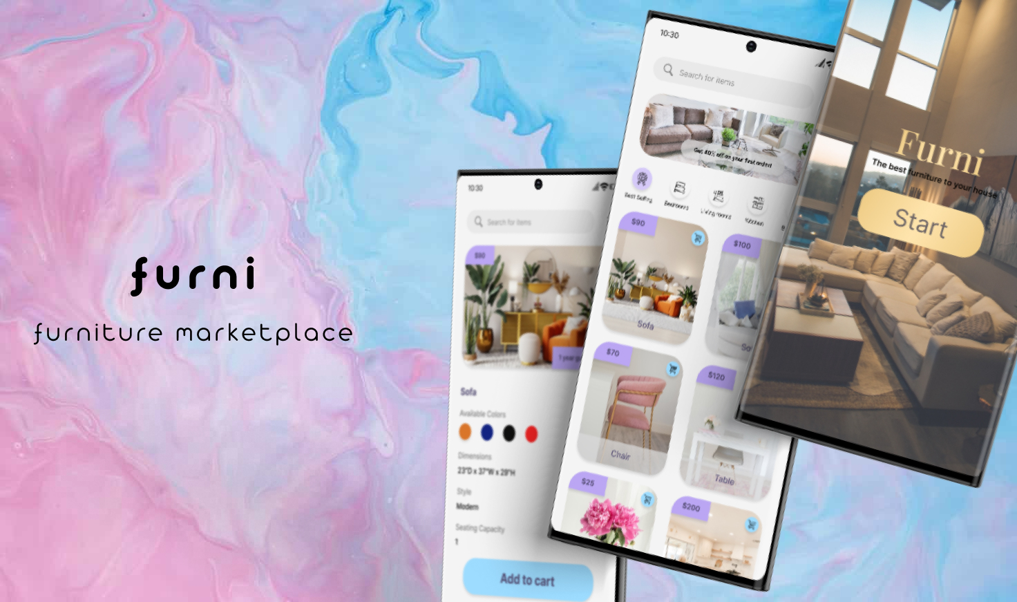 Product design for a furniture app